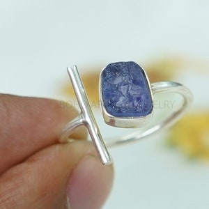 Raw Tanzanite Stone Ring, Alternative December Birthstone Ring ...