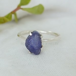 Raw Tanzanite Stone Ring, Alternative December Birthstone Ring ...