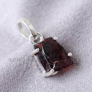 Raw Garnet Pendant, Natural Garnet Necklace, Handmade Jewelry, January Birthstone, Birthstone Pendant, Raw Gemstones, Christmas Gift