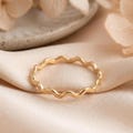 Wavy 14k Gold Ring, Dainty Stacking Ring for Women, Squiggle Ring, Minimalist Stackable Wedding Band Jewelry, Simple Ring, Gift for Her