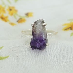 Raw Amethyst Ring, Raw Crystal Ring, Ring For Women, Handmade Ring, Boho Ring, Raw Gemstone Ring, Birthstone Ring, Unique Ring, Gift For Her