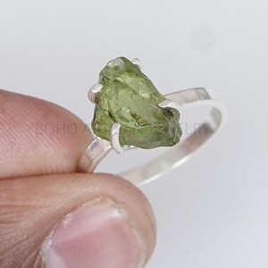 Raw Peridot Ring, Hammered Textured Ring, Gemstone Option, Rough Stone, Dimpled Textured Ring, Modern Boho Ring, August Birthstone, Gift