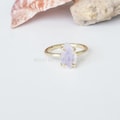Raw Moonstone Gold Ring, 14K Gold Plated Ring, Handmade Ring, Blue Fire Moonstone, Rough Stone Jewelry, July Birthstone, Gift For Women product logo