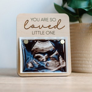 Wooden Ultrasound Picture Display New Mom Keepsake Parents-To-Be Pregnancy Gift Ultrasound Photo Frame image 1