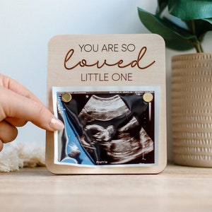 Wooden Ultrasound Picture Display New Mom Keepsake Parents-To-Be Pregnancy Gift Ultrasound Photo Frame image 3