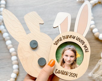 Un conejito te ama / Marco magnético para fotos del conejito de Pascua / Regalo DIY de Pascua 2024 para niños