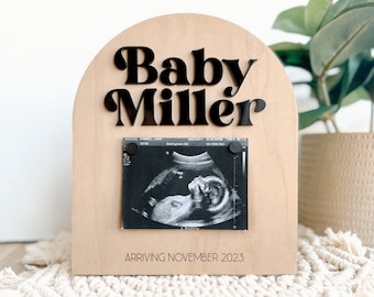Personalized Ultrasound Display, Pregnancy Announcement Reveal, Baby Due Date Countdown, New Mom Gift
