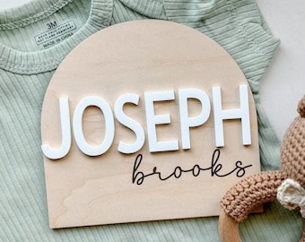 Personalized Baby Name Announcement Sign -Hospital Brith Announcement - Hello My Name Is Sign - Fresh 48 Photo Prop - Baby Keepsake