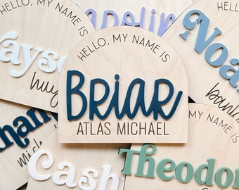 Hospital Baby Birth Announcement Sign - Hello My Name Is - Personalized Name Announcement - Fresh 48 Photo Prop