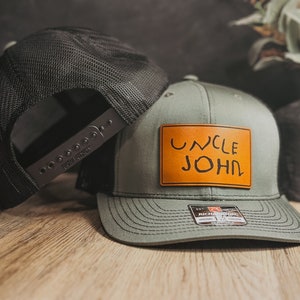 Custom Leather Patch Hat for Father's Day-engraved With 'dad' Writing-personalized Unique Gift ...