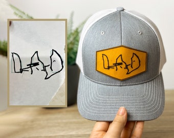 Custom Leather Patch Hat for Father's Day-Engraved with 'Dad' Writing-Personalized Unique Gift for Him