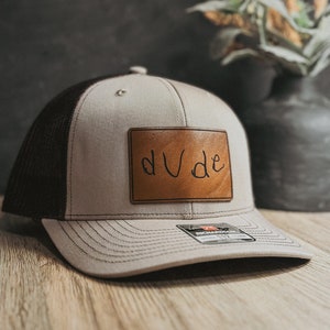 Custom Leather Patch Hat for Father's Day-engraved With 'dad' Writing-personalized Unique Gift ...