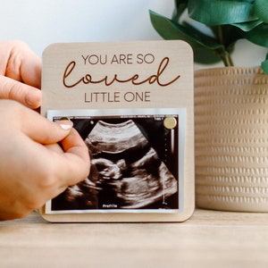 Wooden Ultrasound Picture Display New Mom Keepsake Parents-To-Be Pregnancy Gift Ultrasound Photo Frame image 4