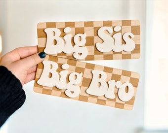 Big Bro Big Sis Sibling Announcement | New Sibling Sign | Pregnancy Announcement Photo Prop | Baby Coming Soon