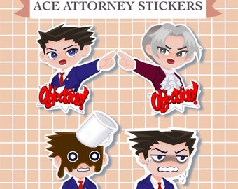 Ace Attorney || Objections and Phoenix Wright Sprite Stickers