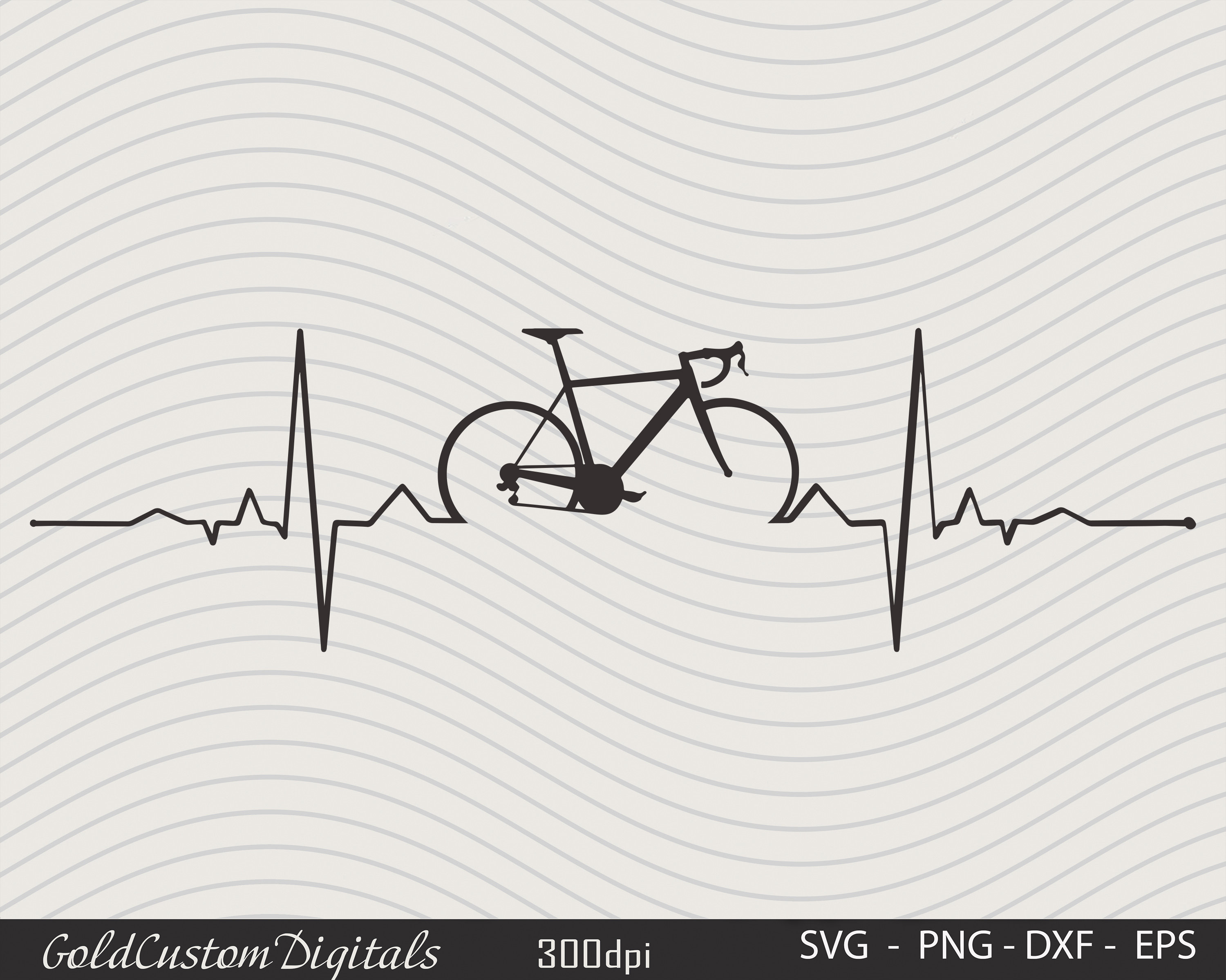 Bicycle Heartbeat Svg Bicycle Pulse Ekg Road Bike Svg Etsy