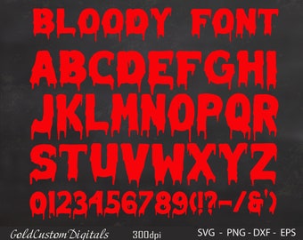 血まみれのフォント SVG、滴るフォント SVG、血まみれの文字、血まみれ
