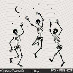 Dancing Skeletons Moon,  Halloween Svg, Skeletons Halloween Svg, Skeletons Dancing Svg, Dancing Halloween Svg, Halloween Party Svg