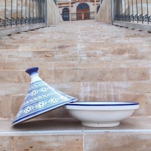 Moroccan Ceramic Serving Tagine-Traditional Pottery Tagine-Hand Painted Serving Dish-Berber Serving Plate-Tangine-Clay Tagine-ArtsFezShop