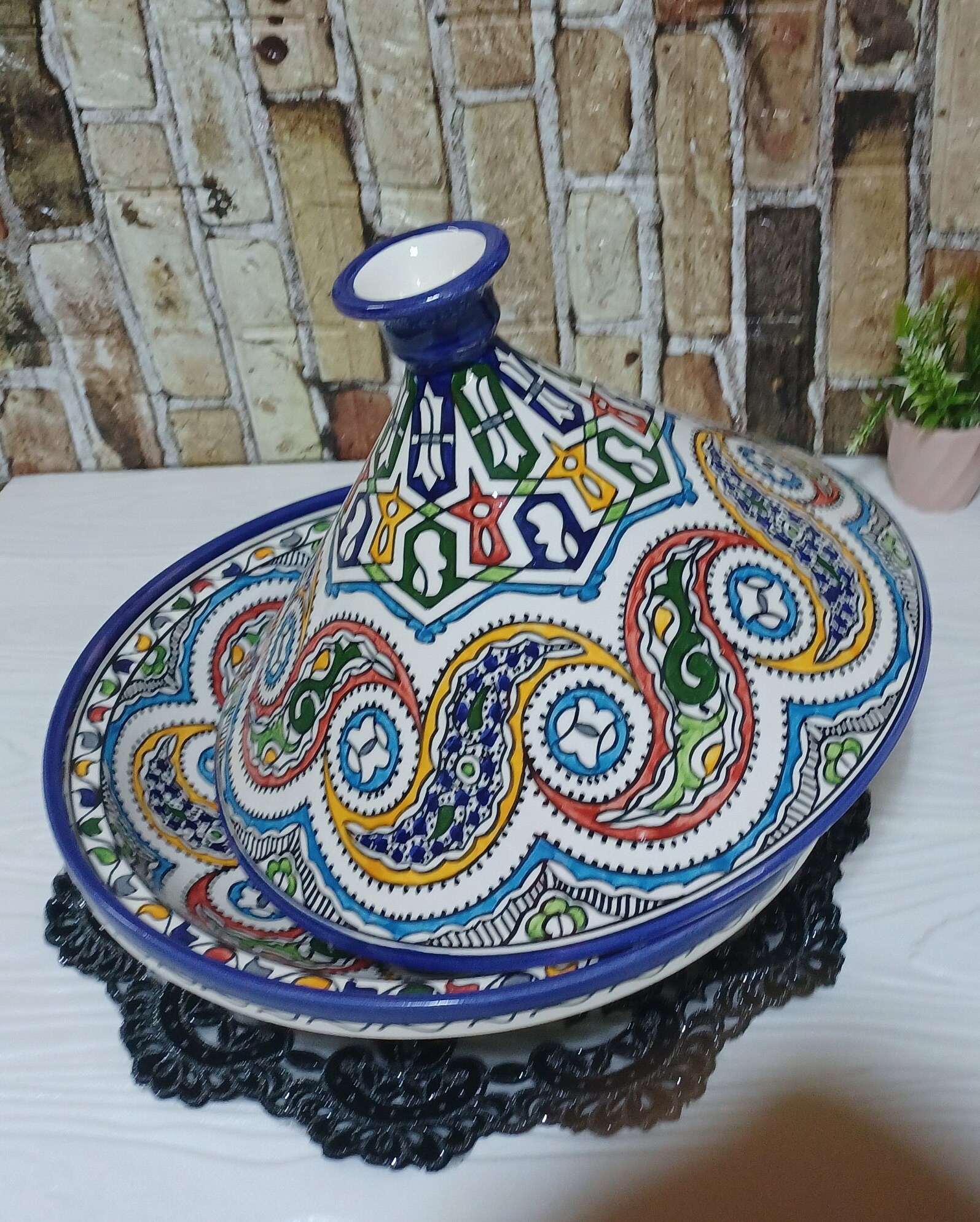 Handmade Moroccan Ceramic Pottery Serving Dish