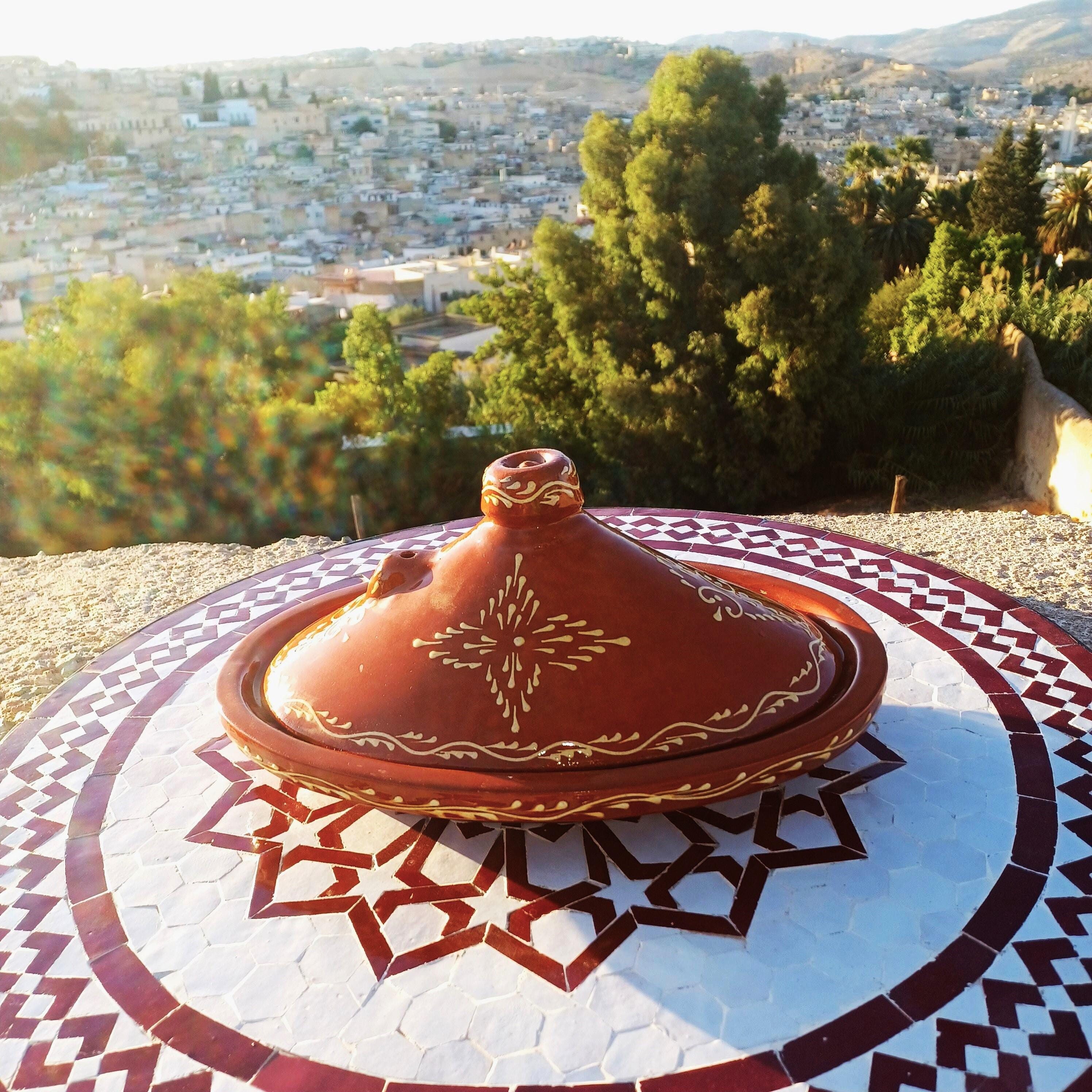 Moroccan Oval Enameled Cooking & Serving Tagine-Oval Clay Tagine For Serving Meals-Clay Cookware-Oval Pot-Lead-Free Tagine-Moroccan Tagines