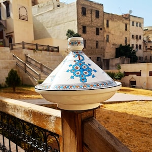 Handmade Moroccan Ceramic Tagine-Traditional Pottery Serving Dish-Handcrafted Moroccan Tagine-Moroccan Serving Plate-Pottery Tagine-ArtsFez