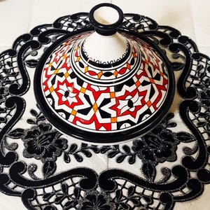 Moroccan Ceramic Tagine For Serving-Handmade Pottery Tagine-Unique Serving Dish-Moroccan Tagines-Tangine-Clay Tagine For Serving Meals