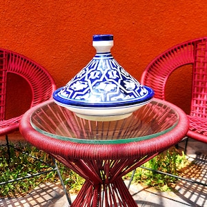 Moroccan Ceramic Serving Tagine-Traditional Pottery Tagine-Hand Painted Serving Dish-Berber Serving Plate-Tangine-Clay Tagine-ArtsFezShop