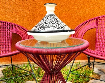 Moroccan Ceramic Tagine For Cooking and Serving-Traditional Pottery Cooking Dish-Hand Painted Moroccan Tagine-Pottery Cooking Tagine
