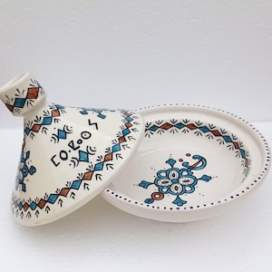 Handmade Moroccan Ceramic Tagine-Pottery Tagine For Serving Meals-Moroccan Berber Tagine-Ceramic Serving Plate-Moroccan Pottery Tagines