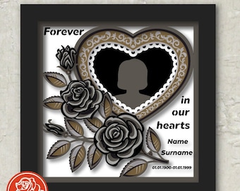 Customizable Memorial Shadow Box Svg Files for Cricut