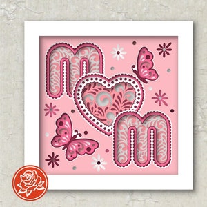 3D Personalizzato Mamma 8x8 Shadow Box SVG