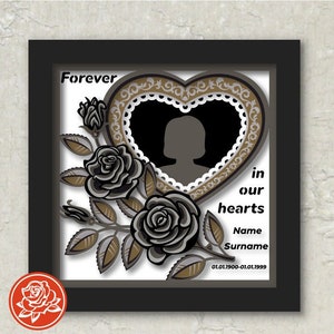 Archivos SVG personalizables de Memorial Shadow Box para Cricut
