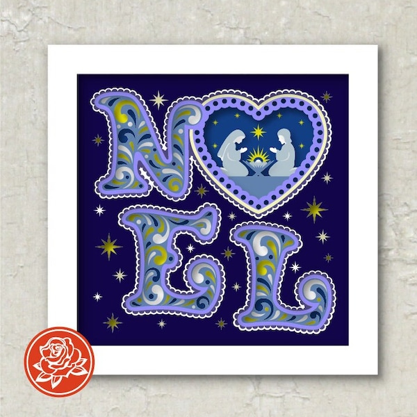 8x8 Christmas Shadow Box SVG, Christian Christmas Gift