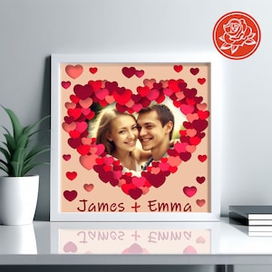 Scatola delle ombre personalizzata per San Valentino Svg per Cricut