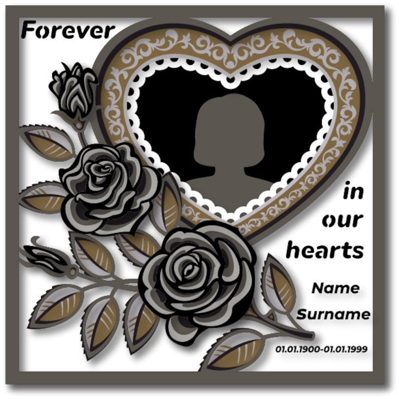 Customizable Memorial Shadow Box Svg Files for Cricut Etsy