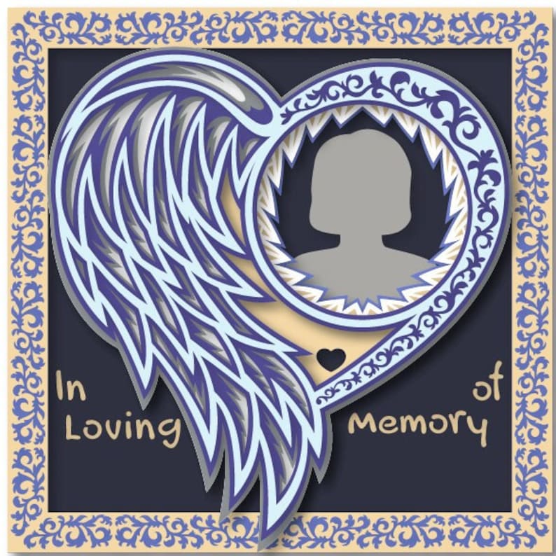 Customizable Memorial Shadow Box Svg Files for Cricut Etsy