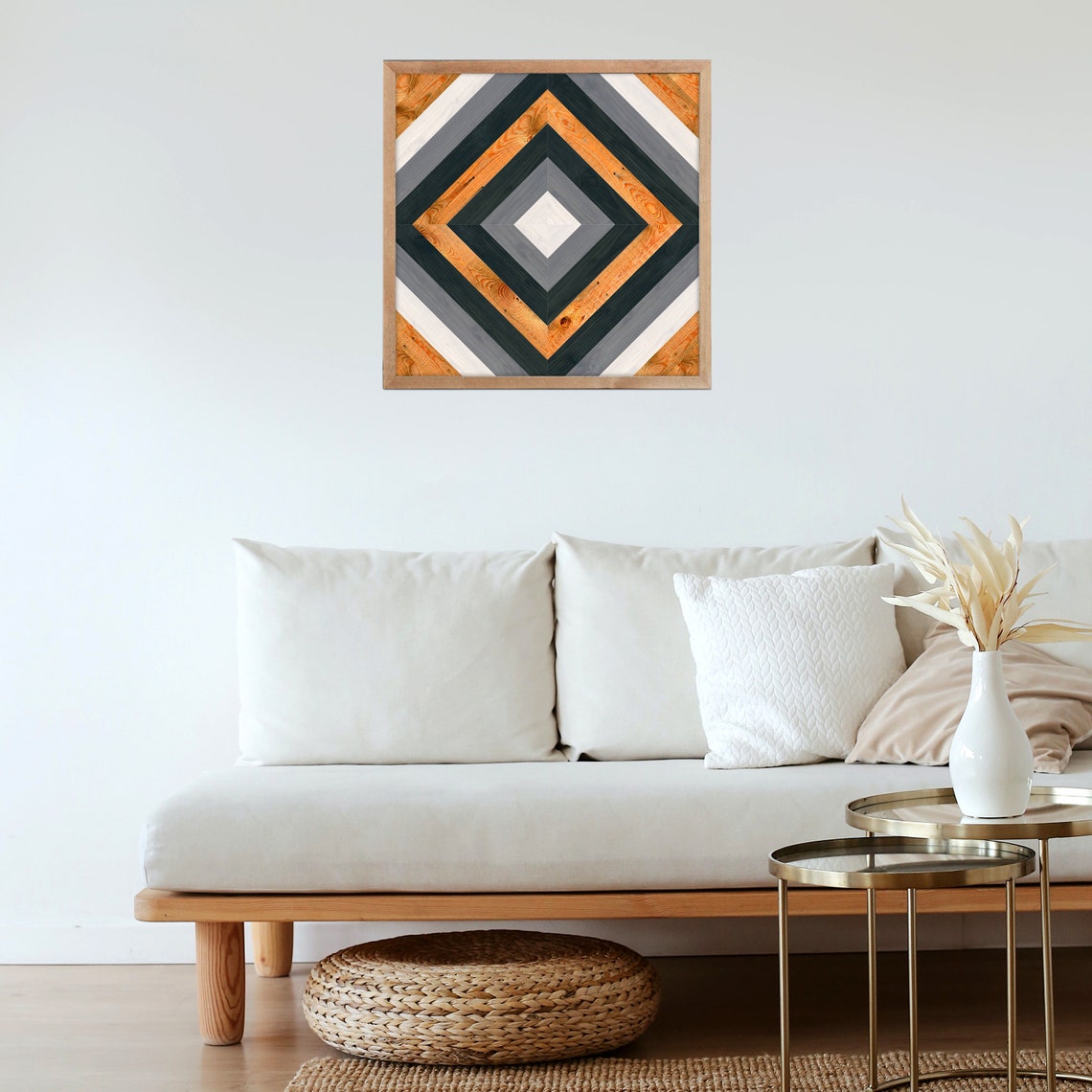 Printable Modern Rustic Wall Art Geometric Wood Art Prints Etsy