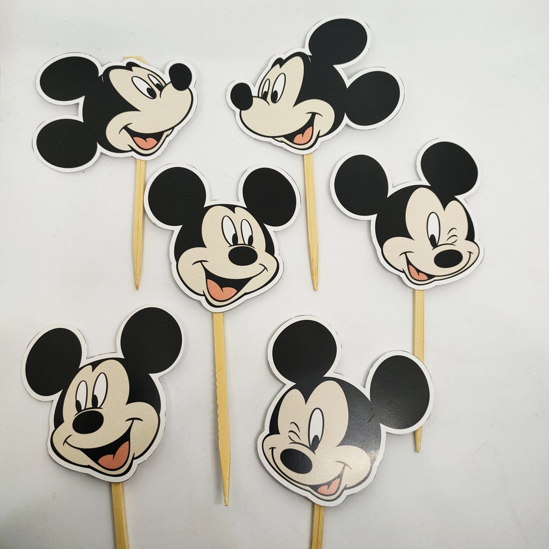 Mickey Cupcake Toppers Party Decor Supplies Birthday Baby Etsy
