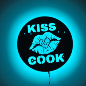 Custom Lips Wall Art with RGB Color Changing Led, Wooden birthday Gift,personalized name Sign for cook,lips sign gift,personalized lips for