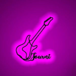 Personalized Guitar Player Wooden Wall Art LED Light Personalized Guitarist Name Sign Decor Music Room Kids Nursery Decoration Birthday Xmas