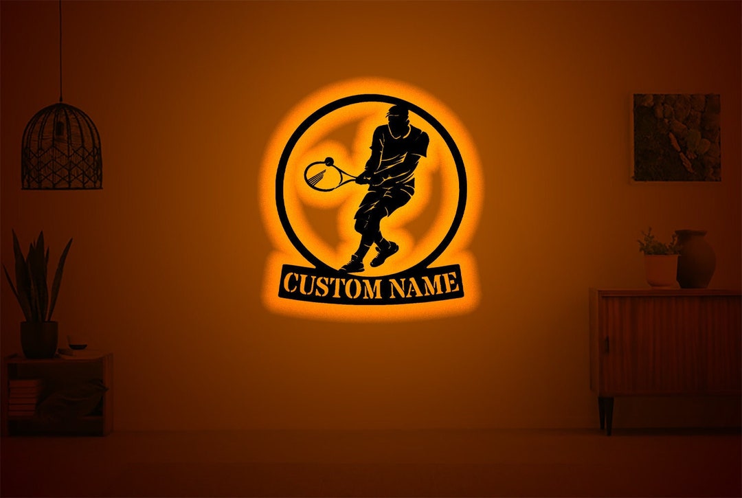 Tennis Racket Sign Custom Personalized Tennis Racket LED Wall Art: Custom Name Sign - Etsy