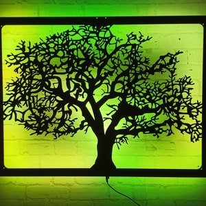 Tree Of Life Lighted Up Wall Art, RGB Led 16 COLORS W/REMOTE Control Wooden Wall Decor, HomeDecor,BirthdayGifts,