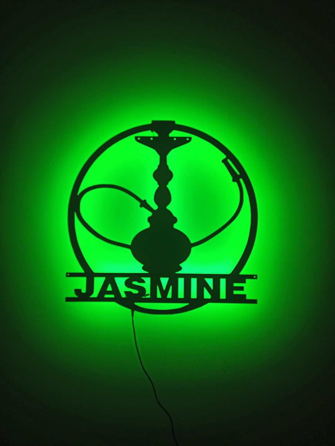 Custom Shisha Hookah Wallart W/rgb Changing Led,personalized Name Sign