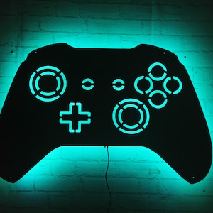Gaming Console sign  Lighted Up Wall Art with RGB Color Changing Led, Wood Wall Decor, RGB Lights, Home Decor, Birthday Gift