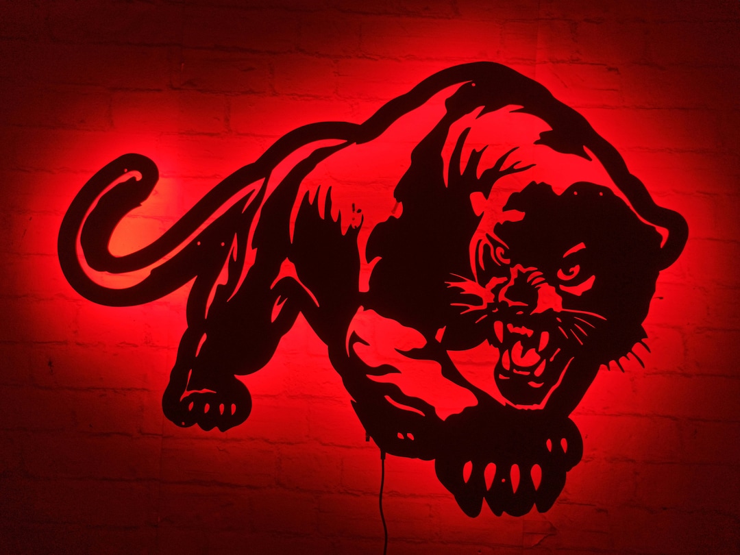 Rgb Tiger RGB LED Tiger Wall Art: Wooden Lighted Decor With Remote - Etsy