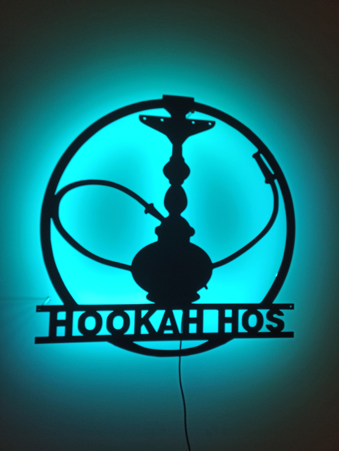 Custom Shisha Hookah Wallart W/rgb Changing Ledpersonalized Etsy