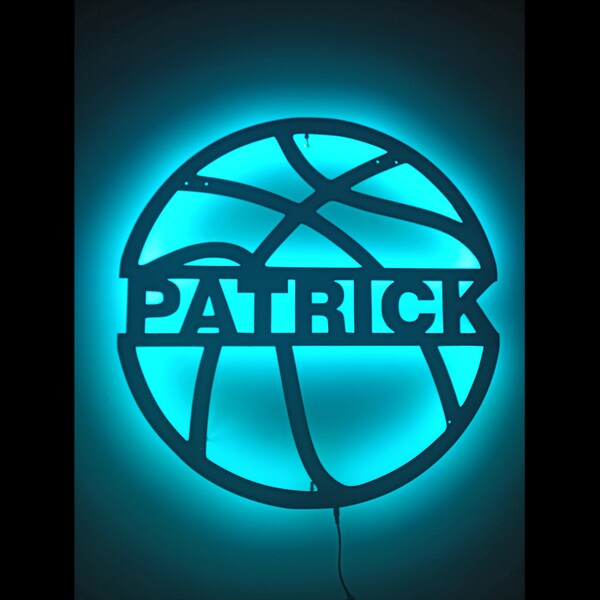 Basketball light up name sign etsy