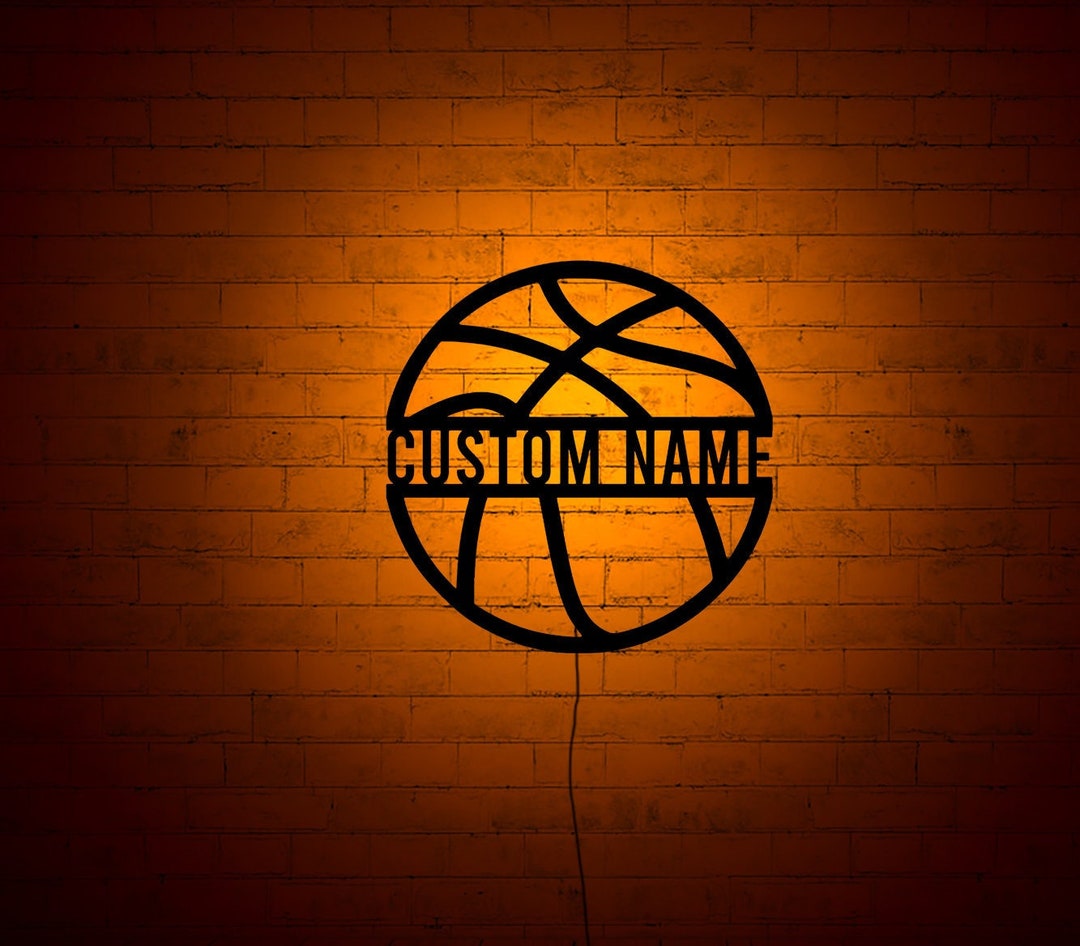 Personalized Basketball Wall Art: RGB Color Changing LED Light - Etsy