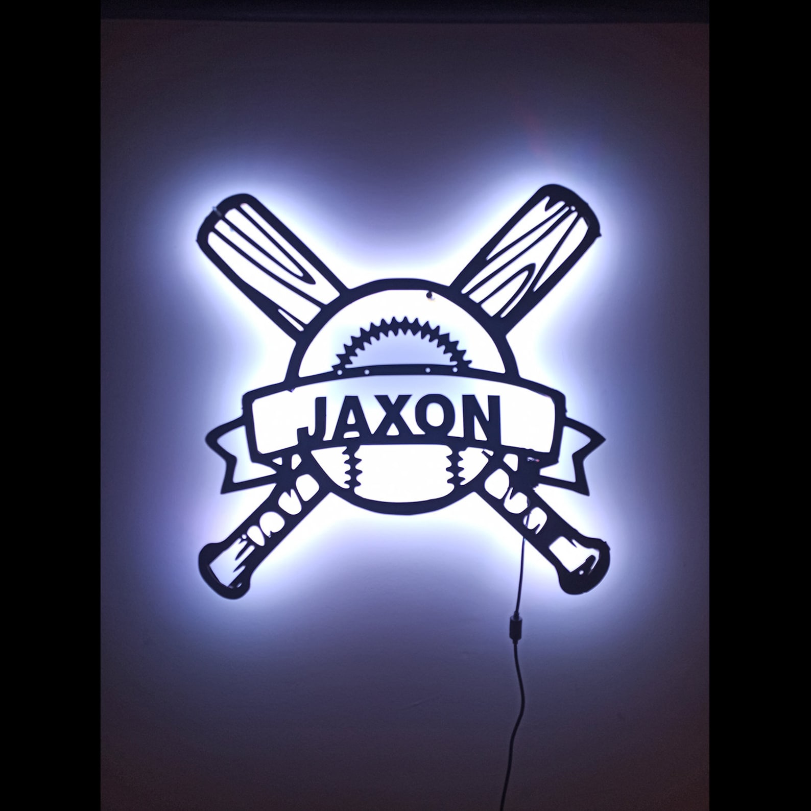 Custom Baseball Bat & Ball LED Wall Art: Personalized Neon Name Sign - Etsy